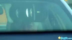 Sexy Black gf Rane driver seat blowjob