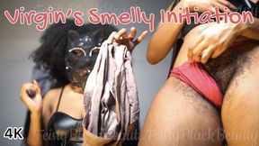 Virgin’s Smelly Initiation: Sniff, Stroke & Submit to Hairy Used Panties 4K - Hairy Ebony Femdom POV Humiliation JOI