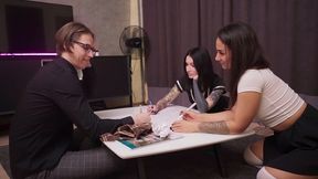 nerdy boy was caught masturbating while preparing for exams full