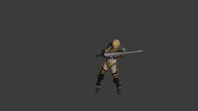 a girl dancing with sword