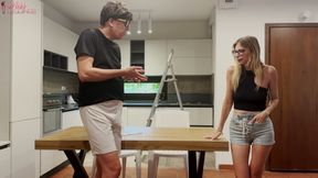 Stepaunt Disgusted by Her Stepnephew's Perverse Request to Help Her with the Internet Gets Excited by Snotting His Cock