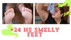 more than 24 hs smelly feet