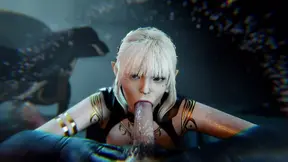 A Slutty White Haired Elf giving a Mesmerizing Blow Job