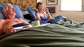MILF amateur wife gives handjob before fucking