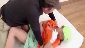 Lucky Student Gets Private Lesson From Hot Asian Golfers