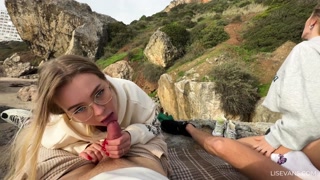 TWO GIRLS 18 Y.O love to take a DICK on vacation on the beach 💦