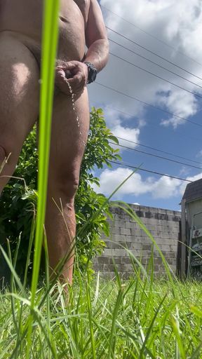 Pissing outside