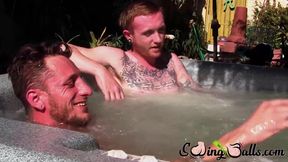 Big dicked Corey Gunz and Dom Ty jack off their dicks while in jacuzzi