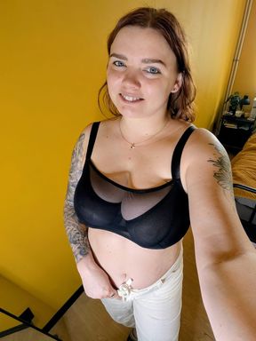 He Watches as a Mom with Big Breasts Chcanges Her Underwear.