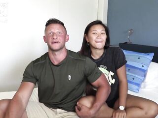 Ripped DILF Heath Hooks Up With A Thick Oriental Teen For His 1St Porn!