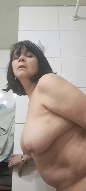 Stepmother in imagination and in silence receives her stepson&#039;s big cock in the ass in the shower