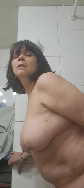 Stepmother in imagination and in silence receives her stepson&#039;s big cock in the ass in the shower