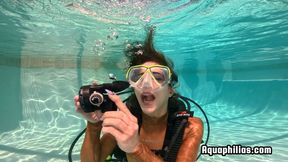 Aquaphilias- Kate Austen's First SCUBA Lesson in Tight Leohex - Underwater Pool Breath Play & Gear Worship