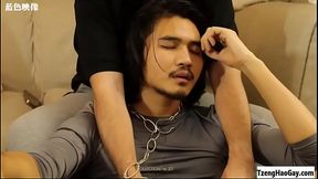 Long Hair Muscled Macho Stud'_s Dick Being Touched