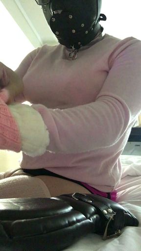 sissy slave bondage mittens