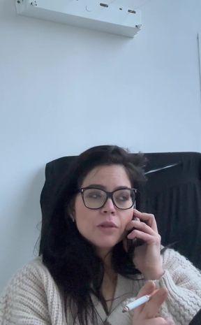 Smoking during talking by phone with my friend