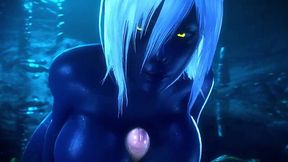 Black elf queen gets pounded and covered in cum in 3D hentai scene