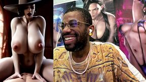 fat breast ass lady d cowgirl fucking cock, ai generated