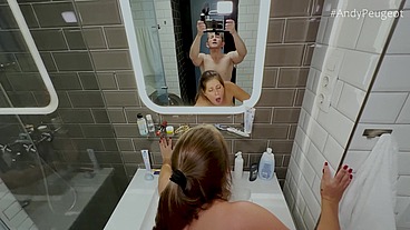 Big Tits MILF Lady Lyne Stuck In The Washing Machine Gets A Creampie And POV Facial Cumshot