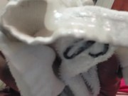 Wednesday cumshot on a rag