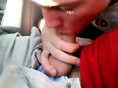 young twink sucks dick in car and swallows