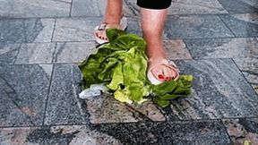 Lettuce crushing with sandals and my bare feet