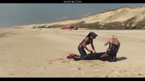 Clingfilm Fun On The Beach