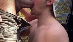 Sexy Tall Silver Daddy Gets His Thick Veiny Dick Satsified by a Cruising Younger Guy