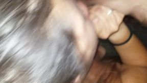 Wife sucks my cock like she's mad at it. Slobber everywhere