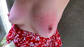 Swollen Red Tits on Construction Site