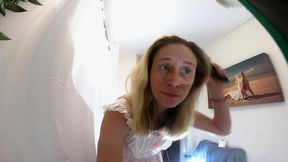 Danielle Brushing Her Hair In The Mirror 7