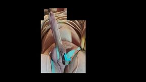 Hands-free edging cumshot with Tens machine estim scrotum electrosex precum solo male cock balls