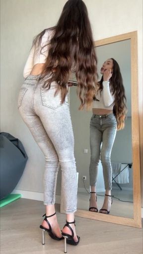 Nonchalant Casual Jeans Wetting Desperation