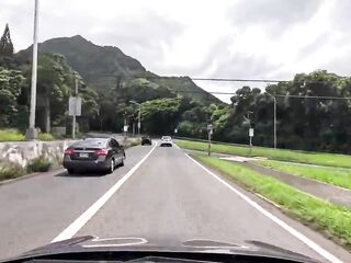 We love road trips -- which are difficult on Oahu, merely 125 miles in circumference. In this clip, we drive from the Wind ...
