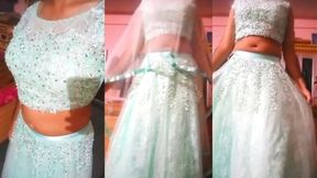 Indian gay Crossdresser Bottom real homemade sex in blue lehanga