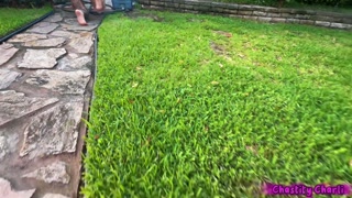 Puppy Girl Pissed on and Fucked by Dominant Daddies Poolside