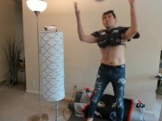 Lean QB Bodybuilder Maolo gets Filmed in Pvt Locker Room Jerkoff!