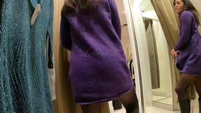 essayages en cabines en collants, sexe non epile