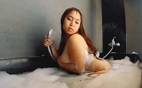Fat Girl With Huge Natural Tits In The Jacuzzi - Chubby Asian Solo