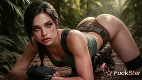 i caught this wild tomb raider lara croft in the thick jungle, flipped her on all fours and fucked her juicy ass hard to wild moans [ai]
