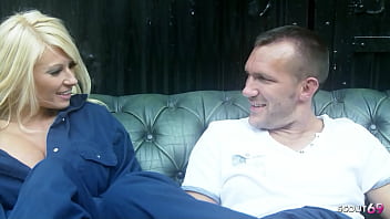 Blonde MILF get Fucked by Co-Worker at Garage