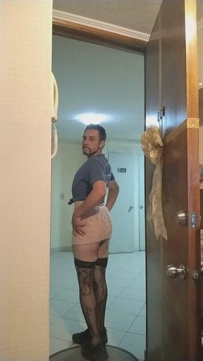 Going out to throw away the trash dressed as a bitch while my wife is in the bathroom