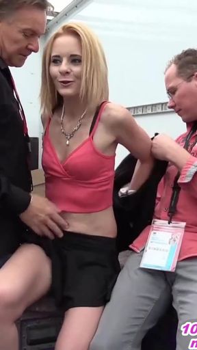 Stunning moment from &quot;German teen slut public pick up for threesome Venus Berlin&quot;