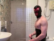 Amateur Bisexual Rubber Fetish Gimp Boy Puts on Show