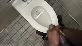 Jurking off in public library restroom