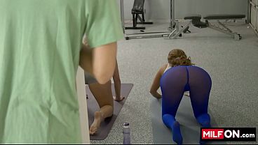 Hot MILFs Ryan Keely & Richelle Ryan go wild with Ricky Spanish in the gym