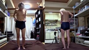 Haruno Ando's glossy school swimsuit clings to her curves