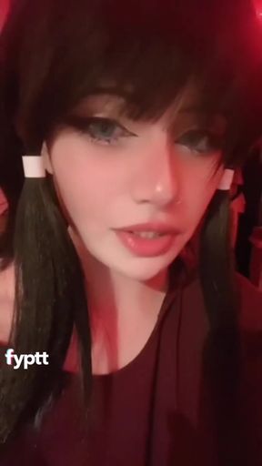 Cute amateur with natural small tits in homemade cosplay