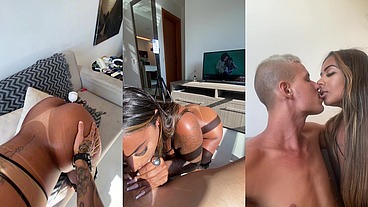 Musa cavalona engasgou com o pau na boca e deu a buceta sem dó - POV - Completo.