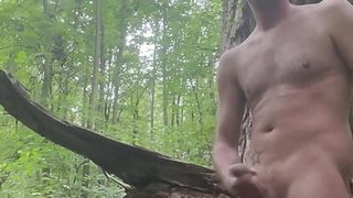 Naked in the forest with pp